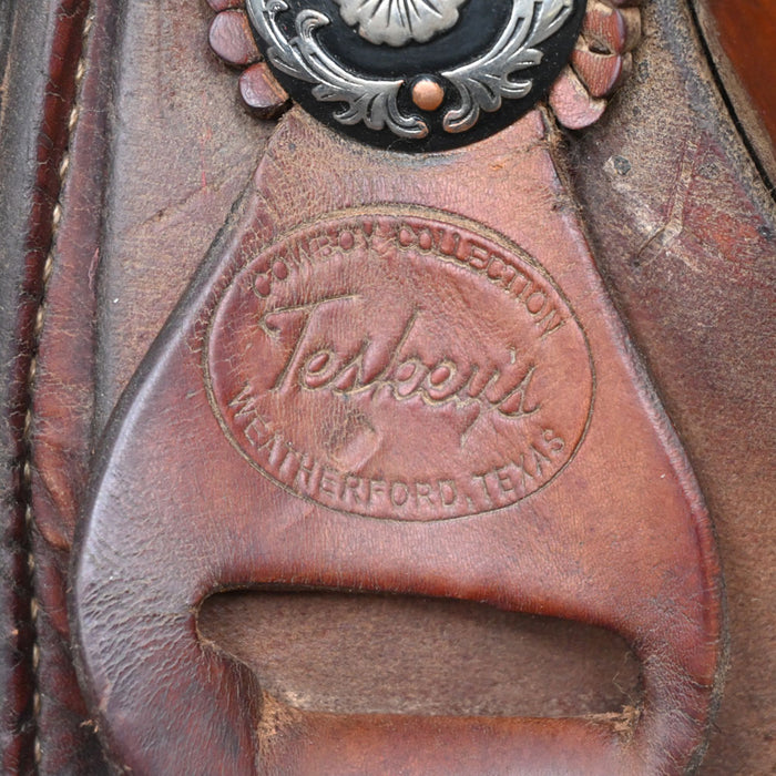 15.5" USED TESKEY'S ROPING SADDLE Saddles - Used Teskey's Saddlery
