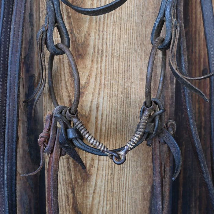 O-Ring Corkscrew Snaffle Bridle Rig w/Browband Headstall