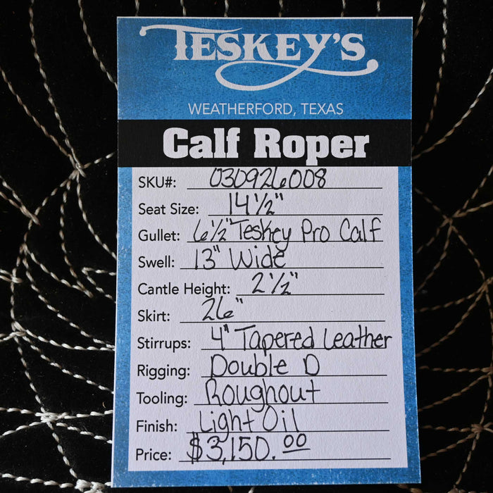 14.5" TESKEY'S CALF ROPING SADDLE Saddles - New Teskey's Saddlery