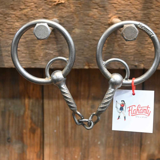 Flaharty Locked 3-Piece Rebar Snaffle Bit Tack - Bits Flaharty