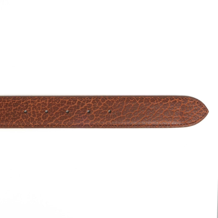 Chacon Leather Men's Cognac Bison Belt - 1 1/2"