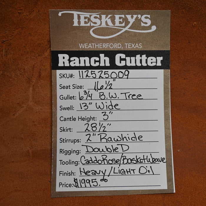 16.5" TESKEY'S RANCH CUTTER SADDLE