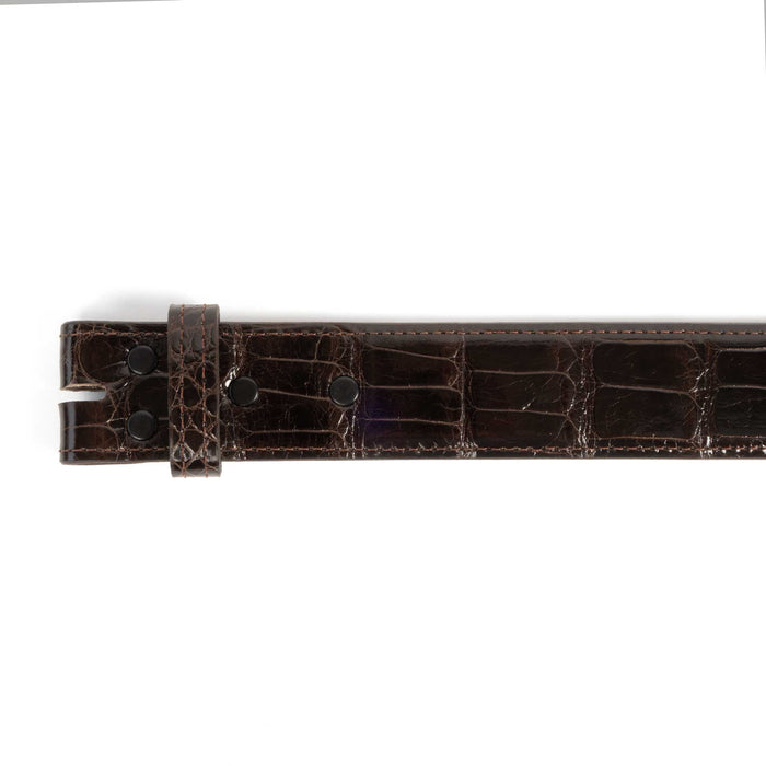 Chacon Leather Men's Chocolate Glazed Gator Belt - 1 1/2