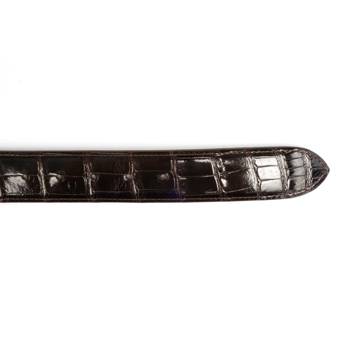 Chacon Leather Men's Chocolate Glazed Gator Belt - 1 1/2