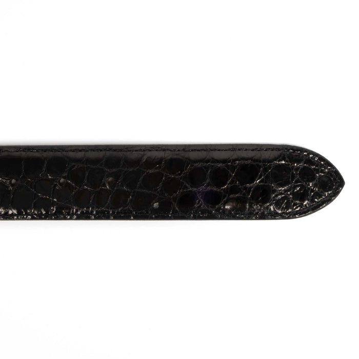 Chacon Leather Men's Black Glazed Gator Belt - 1 1/2"