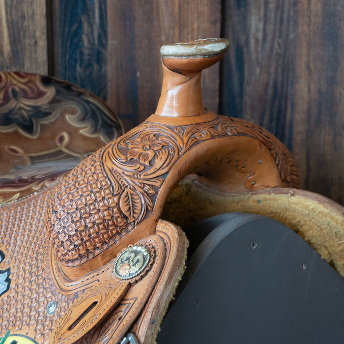 15" USED CACTUS TEAM ROPING SADDLE