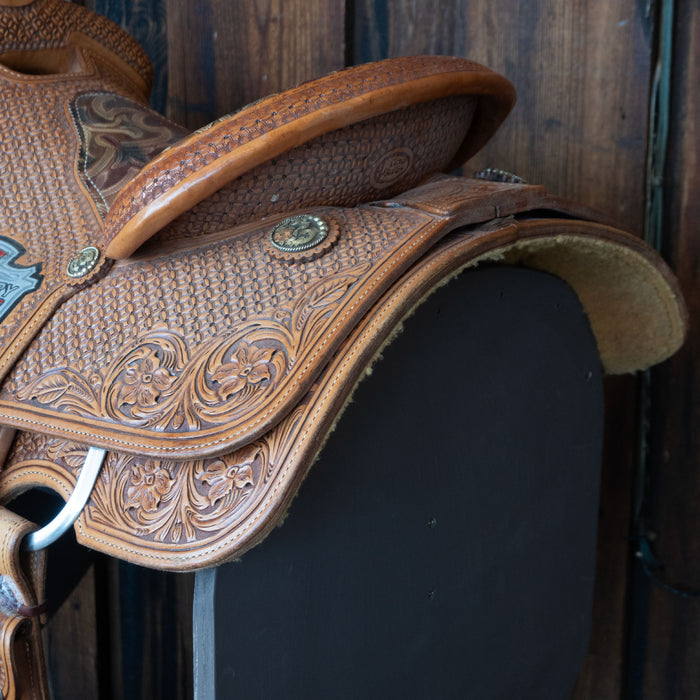 15" USED CACTUS TEAM ROPING SADDLE