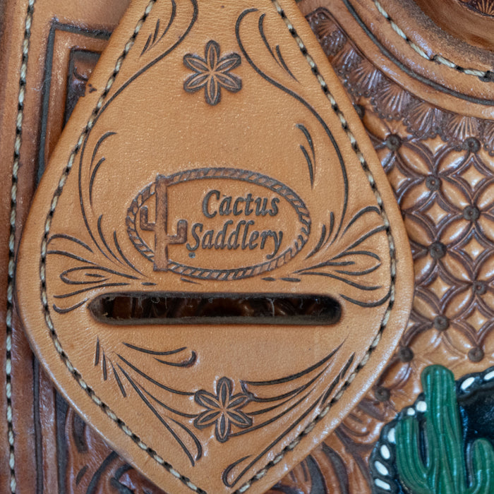 15" USED CACTUS TEAM ROPING SADDLE