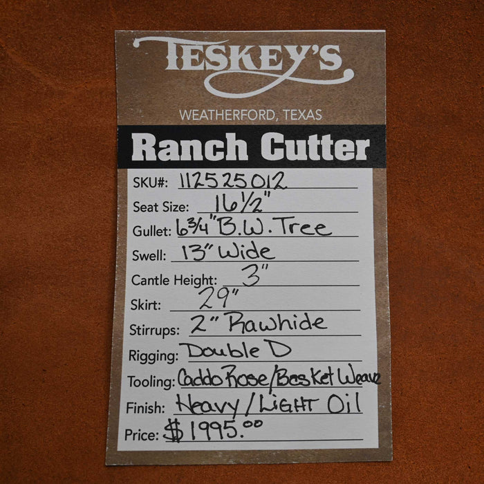 16.5" TESKEY'S RANCH CUTTER SADDLE