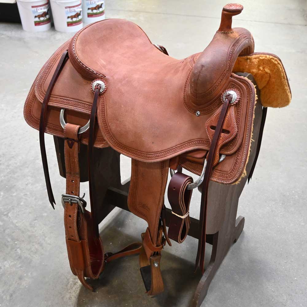 16.5" USED JEFF SMITH RANCH CUTTER SADDLE Saddles Jeff Smith