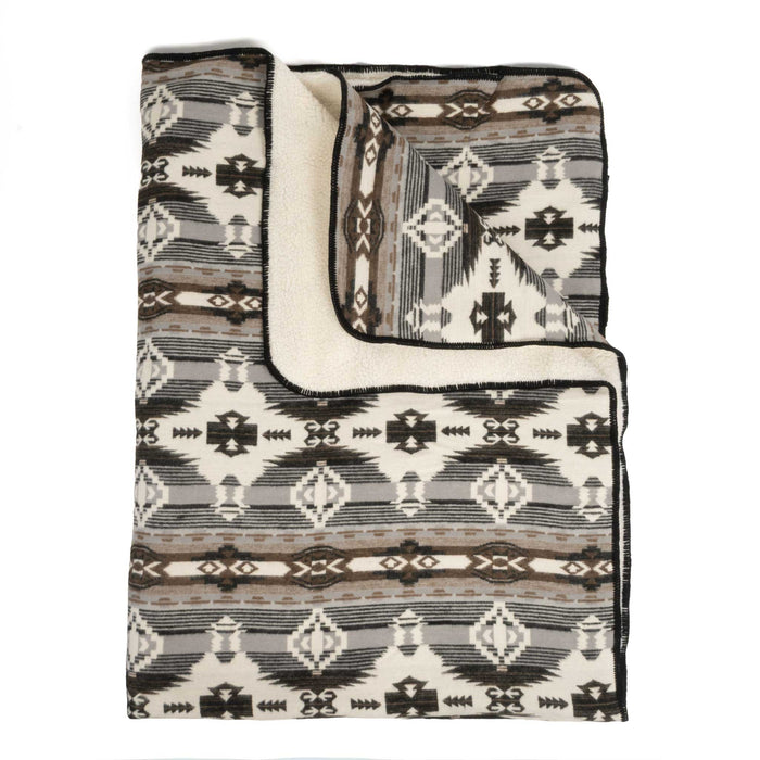 Rock & Roll Denim Jacquard Berber Lined Blanket