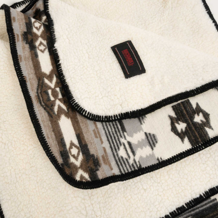 Rock & Roll Denim Jacquard Berber Lined Blanket