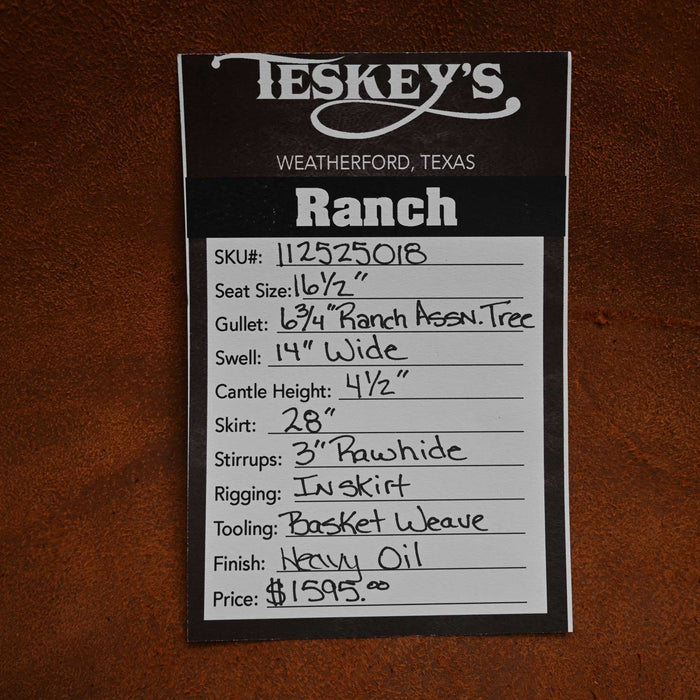 16.5" TESKEY'S RANCH ASSOCIATION SADDLE