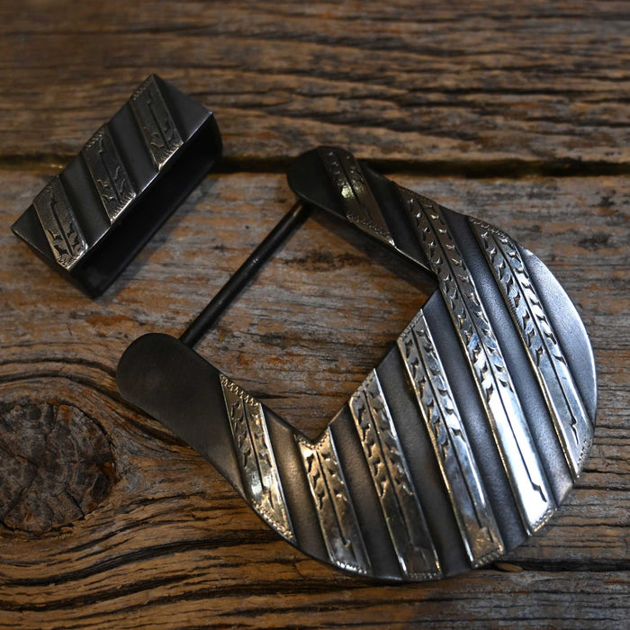 Turtle Jones 2 piece Mounted Six Bars Buckle