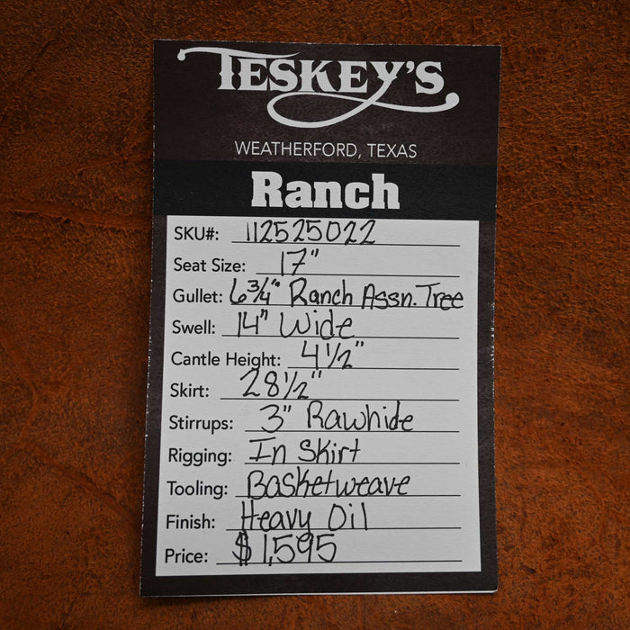 17" TESKEY'S RANCH ASSOCIATION SADDLE