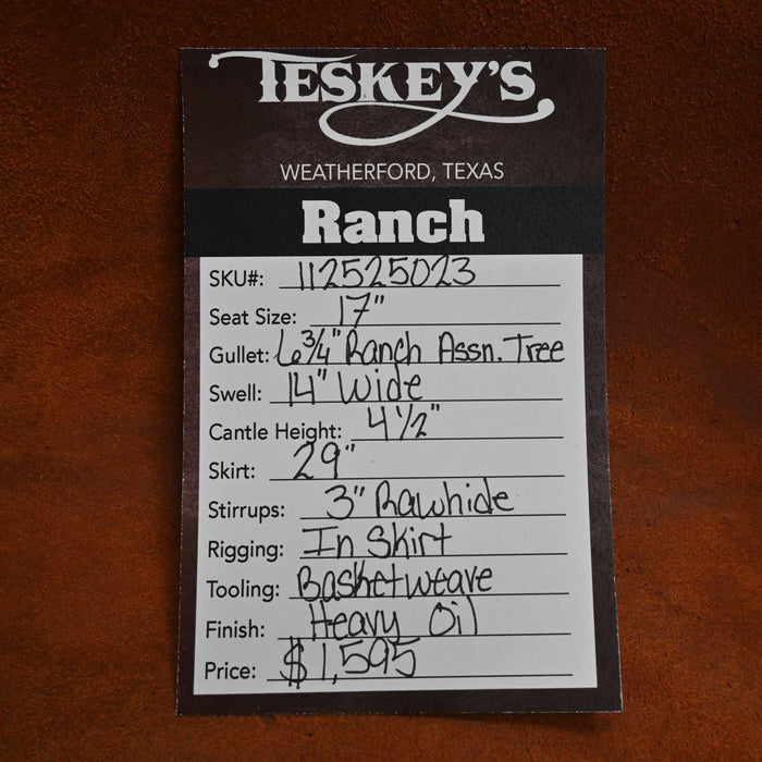 17" TESKEY'S RANCH ASSOCIATION SADDLE