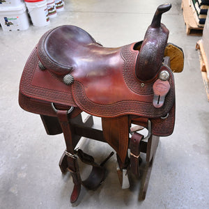 17" USED JEFF SMITH COWBOY COLLECTION CUTTING SADDLE