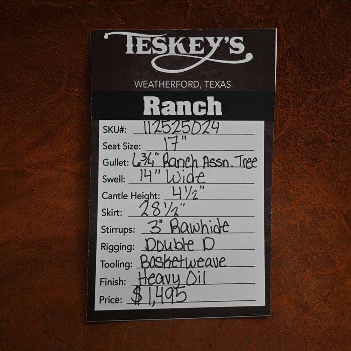 17" TESKEY'S RANCH ASSOCIATION SADDLE