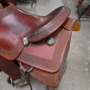 17" USED JEFF SMITH COWBOY COLLECTION CUTTING SADDLE