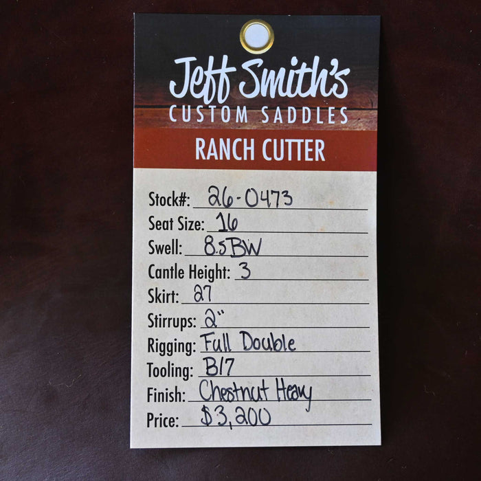 16" JEFF SMITH BUSTER WELCH RANCH CUTTER SADDLE