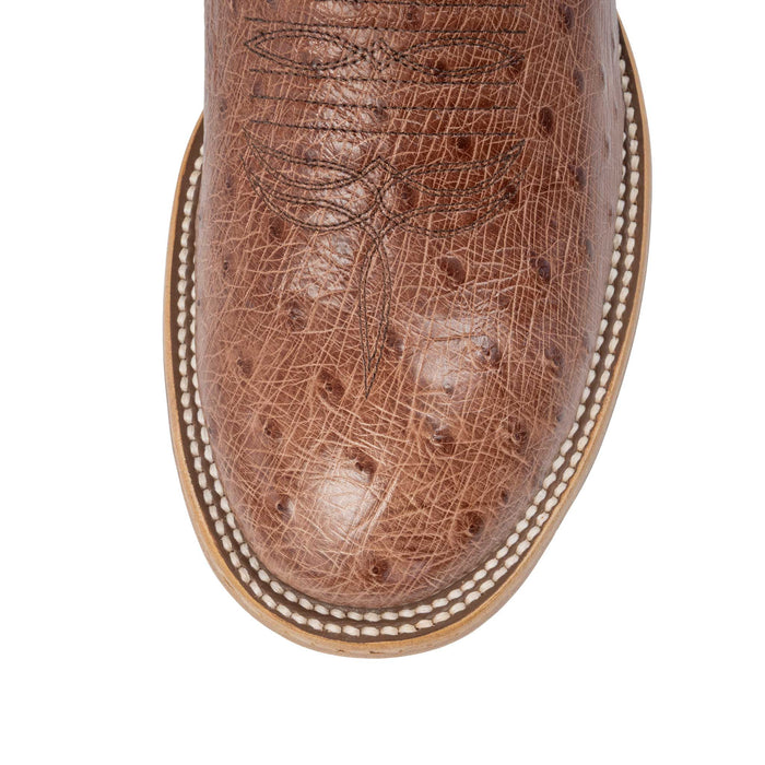 Horse Power Men's Round Toe Rum Brown Smooth Ostrich Western Boot MEN - Footwear - Exotic Western Boots Horse Power