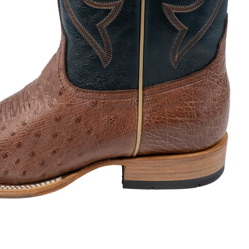 Horse Power Men's Round Toe Rum Brown Smooth Ostrich Western Boot MEN - Footwear - Exotic Western Boots Horse Power