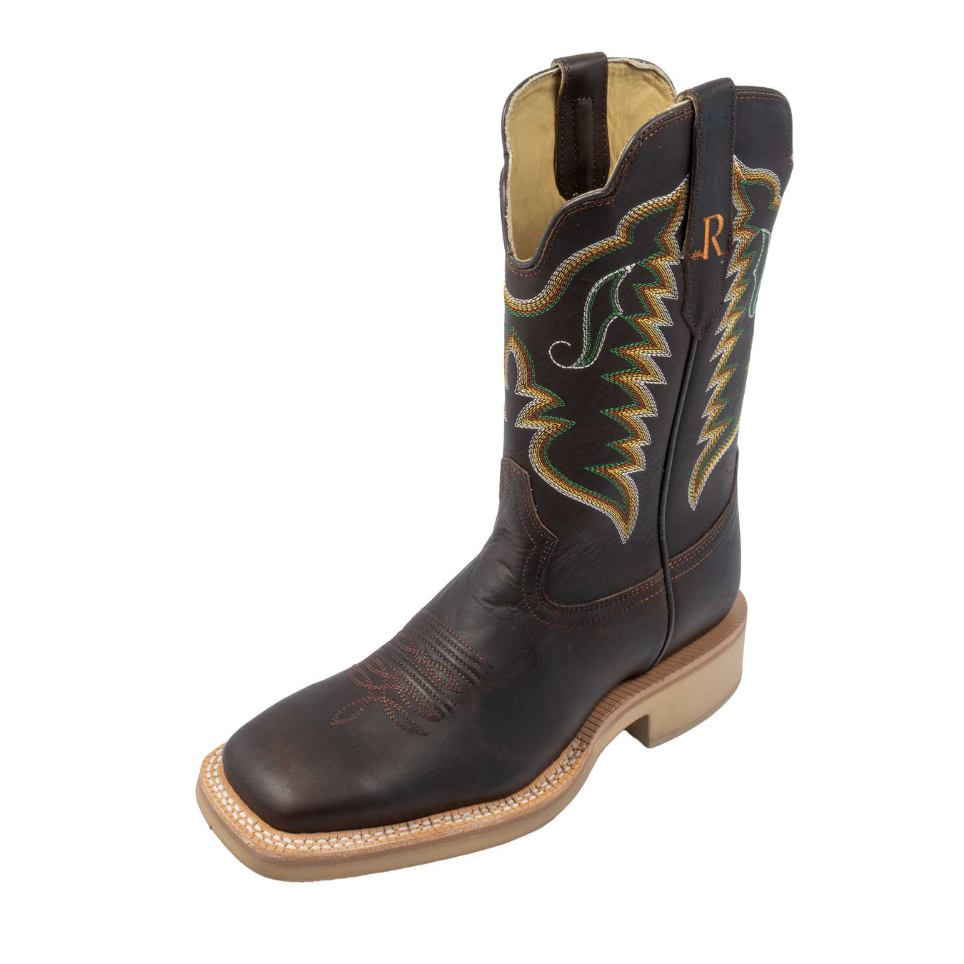 R. Watson Men's Square Toe Dark Cigar Cowhide Western Boot MEN - Footwear - Western Boots R Watson
