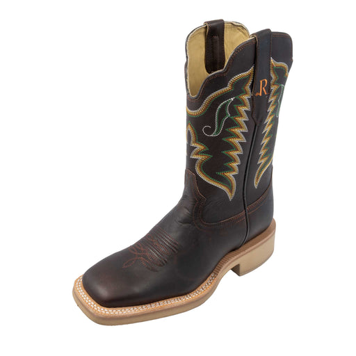 R. Watson Men's Square Toe Dark Cigar Cowhide Western Boot MEN - Footwear - Western Boots R Watson