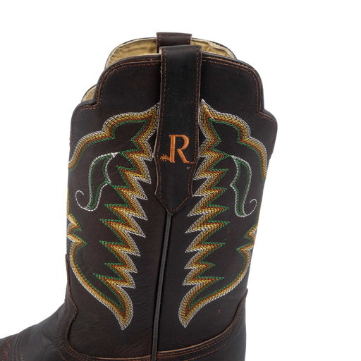 R. Watson Men's Square Toe Dark Cigar Cowhide Western Boot MEN - Footwear - Western Boots R Watson