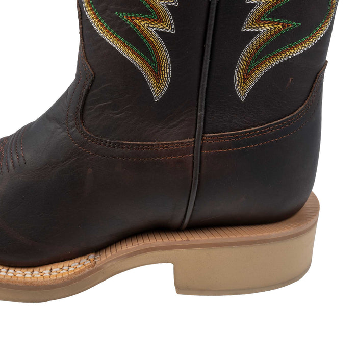 R. Watson Men's Square Toe Dark Cigar Cowhide Western Boot MEN - Footwear - Western Boots R Watson