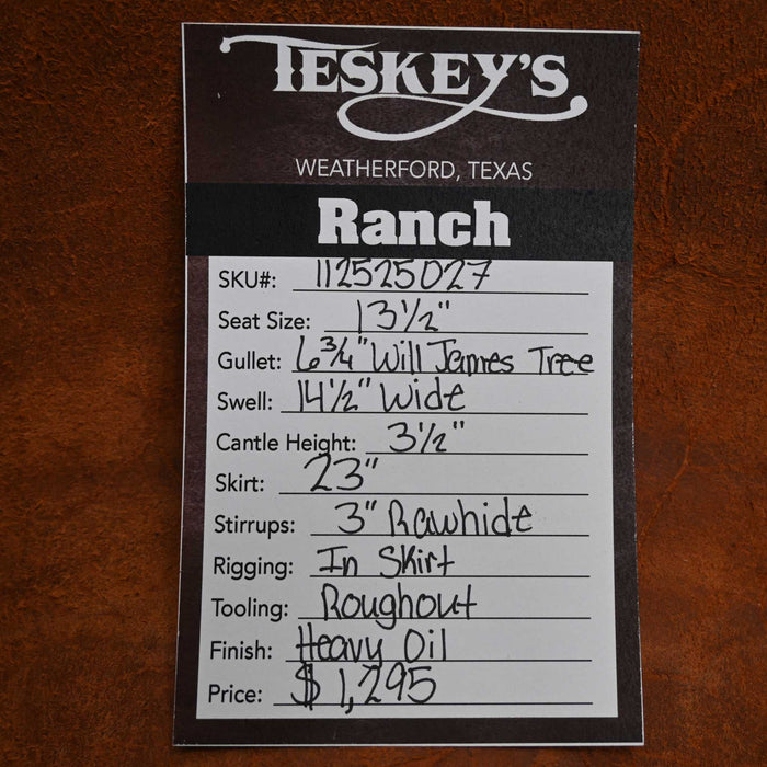 13.5" TESKEY'S STRIP DOWN RANCH SADDLE
