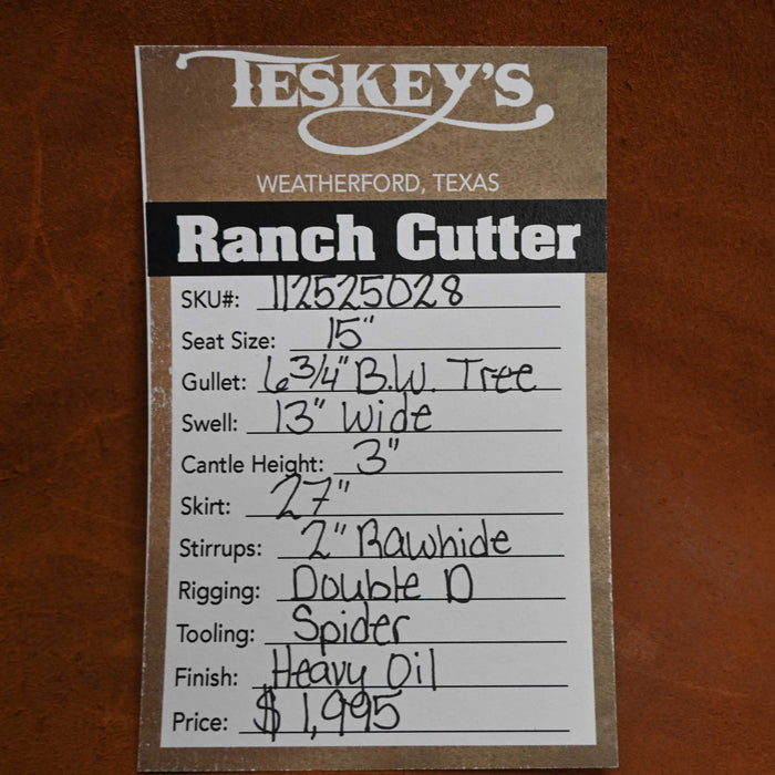 15" TESKEY'S RANCH CUTTER SADDLE