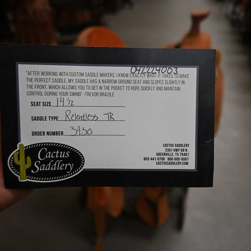 14.5" RELENTLESS TEAM ROPING SADDLE Saddles - New RELENTLESS