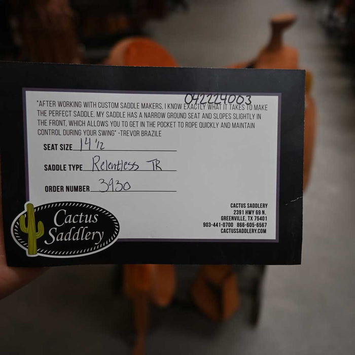 14.5" RELENTLESS TEAM ROPING SADDLE Saddles - New RELENTLESS
