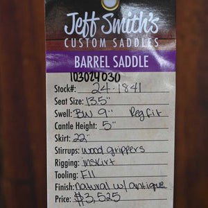 13.5" JEFF SMITH BARREL SADDLE Saddles Jeff Smith   