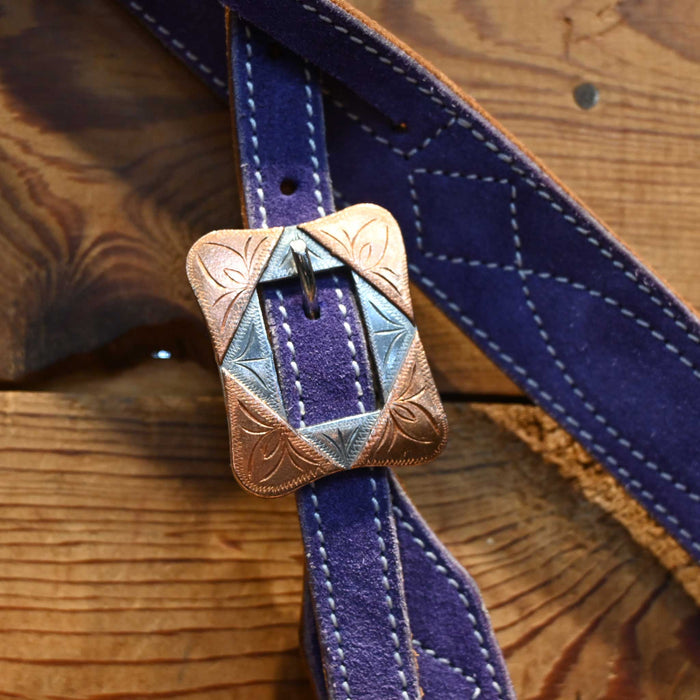 Purple Roughout Split Ear Headstall