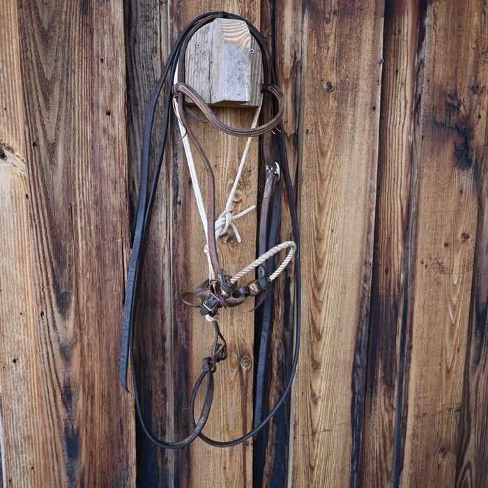 Lariat Hackamore Bridle Rig w/ Browband Headstall Tack - Rigs MISC