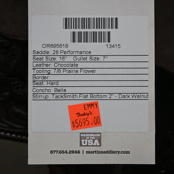 16" MARTIN PERFORMANCE SADDLE Saddles - New Martin Saddlery
