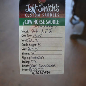 15.5" LIGHTWEIGHT JEFF SMITH COW HORSE SADDLE Saddles Jeff Smith   