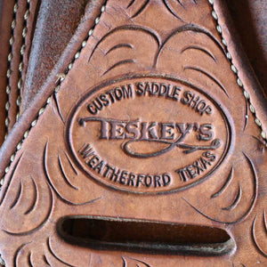 14.5" USED TESKEY'S ROPING SADDLE Saddles Teskey's Saddlery