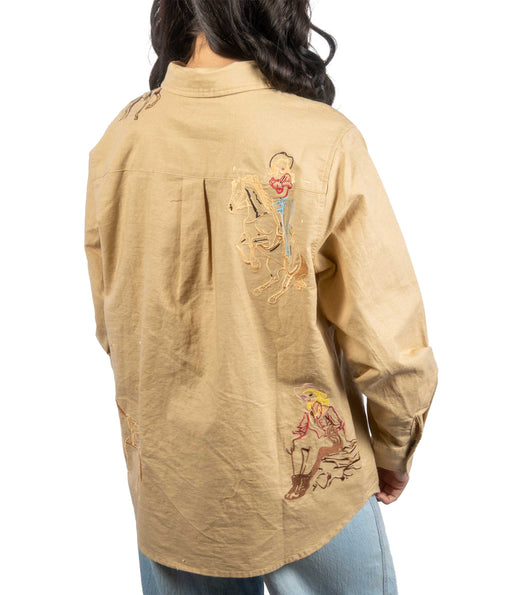 Embroidered Western Motif - FINAL SALE WOMEN - Clothing - Tops - Long Sleeved Blue B