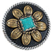 Brass Sunflower Concho with Turquoise Stone Tack - Conchos & Hardware MISC
