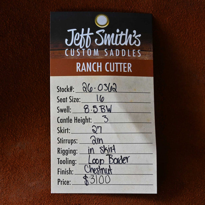 16" JEFF SMITH BUSTER WELCH RANCH CUTTER SADDLE Saddles - New Jeff Smith