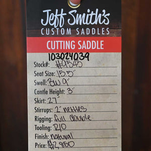 15.5" JEFF SMITH CUTTING SADDLE Saddles Jeff Smith   