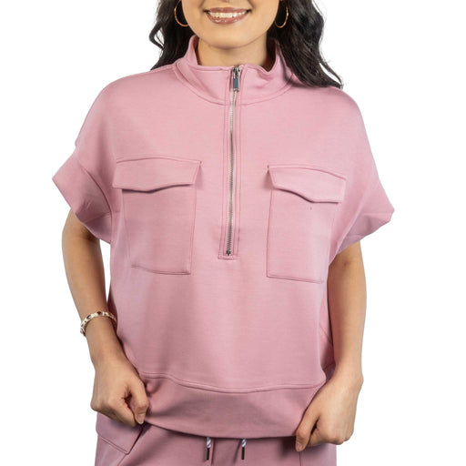 Dua Signature Half Zip Petal Pink Top WOMEN - Clothing - Tops - Short Sleeved RD International