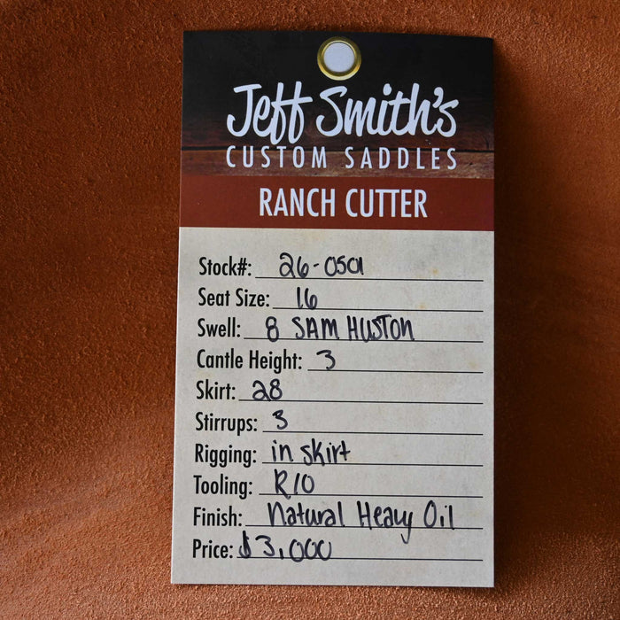 16" JEFF SMITH SAM HOUSTON RANCH CUTTER SADDLE Saddles - New Jeff Smith