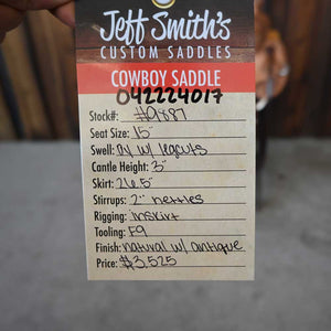 15" JEFF SMITH COWBOY SADDLE Saddles Jeff Smith   