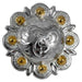 Silver Berry Concho with Gold Dots Tack - Conchos & Hardware MISC