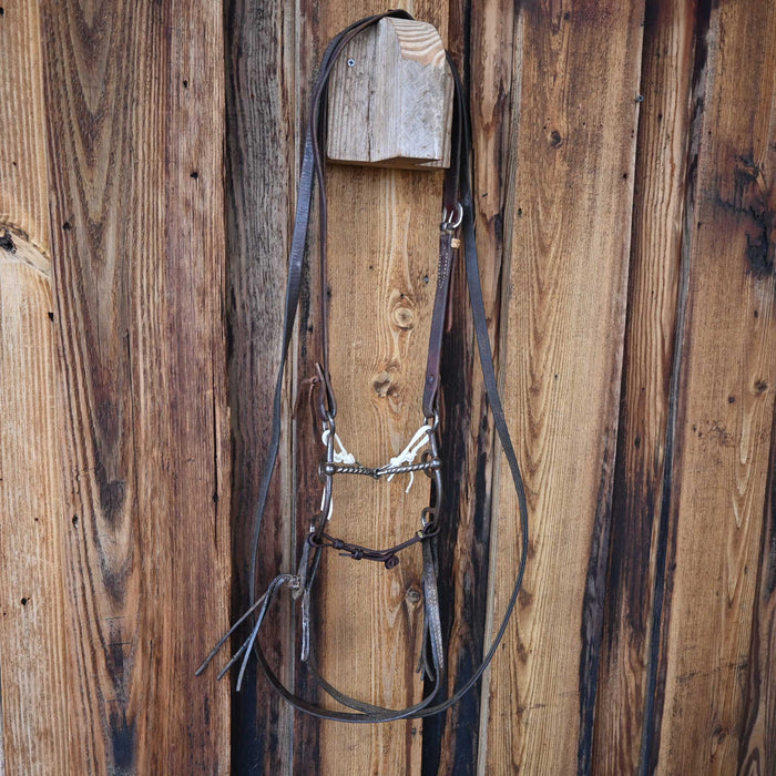 Kerry Kelley 50 Twisted Wire Snaffle Bridle Rig w/Split Ear Headstall