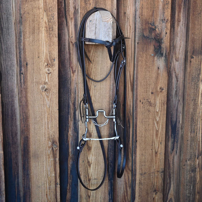 Kerry Kelley Silver Mounted 02S Hinge Port Bridle Rig w/Prickly S Leather